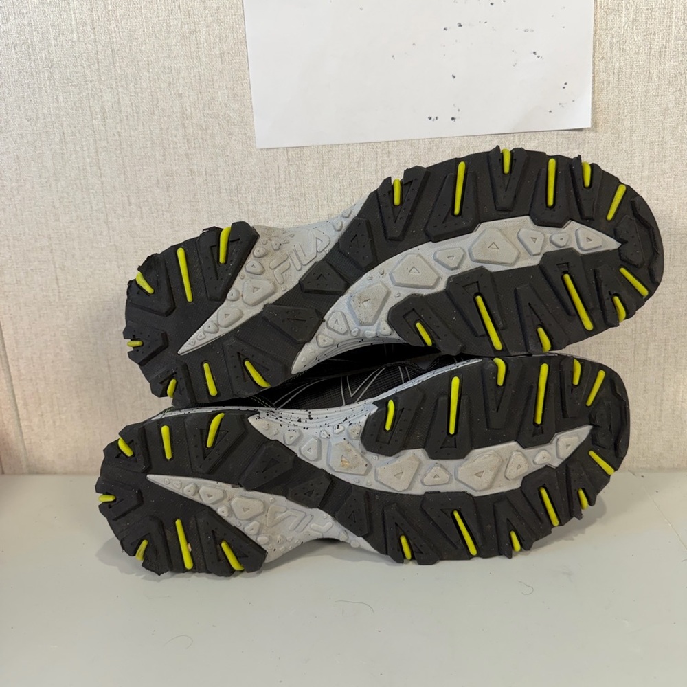 Fila Black and Gray Trail Shoes with Lime Highlights - Picture 7 of 12